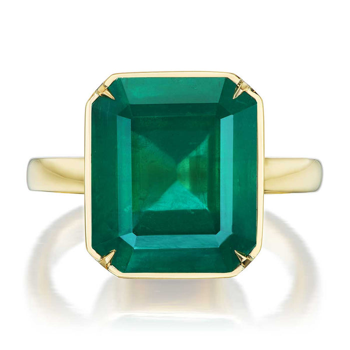 Simple Classic Design 9K Gold 3.69ct Lab Grown Emerald Ring Engagementing  Women Jewelry Mother Christmas Gift - AliExpress